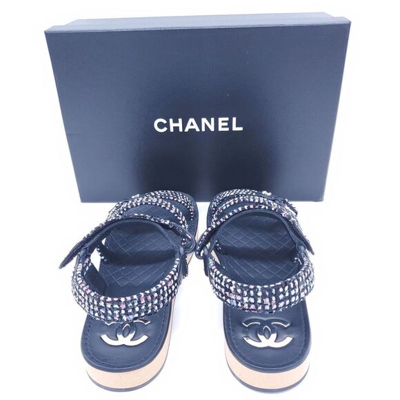 Chanel Black Glittered Tweed & Lambskin Black, Blue, Pink & White 23P NIB - Picture 4 of 9